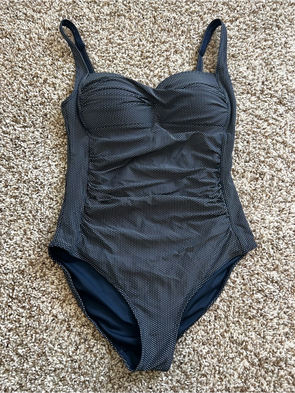 Niptuck Navy Blue Microdot One-Piece Swimsuit Sz 6